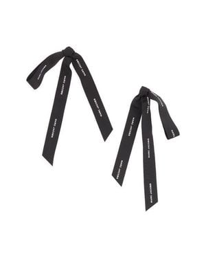 Marc Jacobs Ribbon Bow Statement Earrings - Black