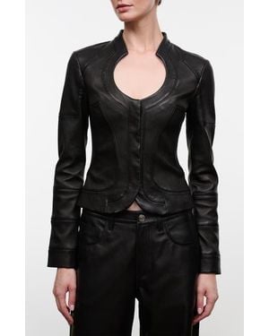 STAUD Blair Leather Jacket - Black