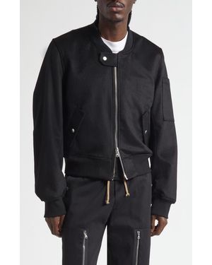 JKEEFER Breakdown Camel Hair Bomber Jacket - Black