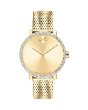 Movado Bold Museum Dot Mesh Strap Watch, 34Mm - Metallic