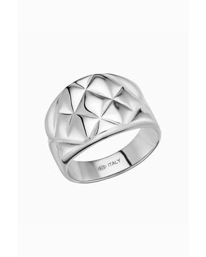 Oradina Sterling Bold Quilted Ring - Gray