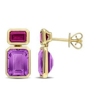 Julianna B Gemstone Two-Stone Drop Earrings 10K - Purple