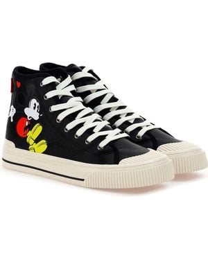 MOA Mickey Print High Top Sneakers - Blue