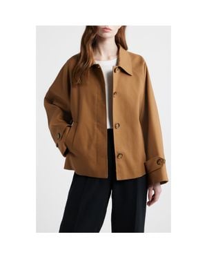 Mango Cuba Oversize Short Cotton Trench Coat - Brown