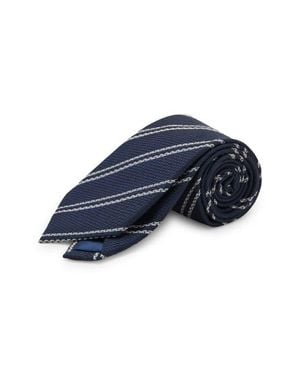 Mango Microstructure Stripe Tie - Blue
