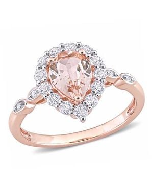 Julianna B Topaz Halo Ring 10K - Pink