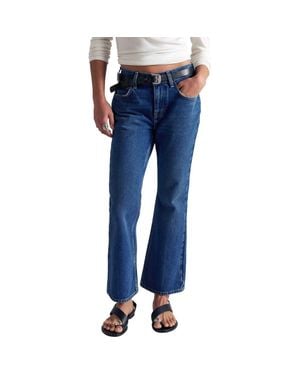 Free People Elowen Crop Kick Flare Jeans - Blue