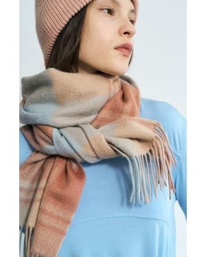 Lost Pattern Plaid Cashmere Scarf - Pink