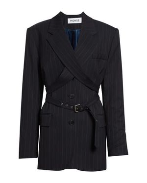 Monse Harness Pinstripe Tailored Jacket - Black