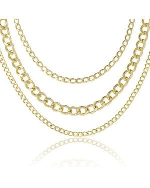 Jessica Simpson Tone Layered Chain Necklace Set - Metallic