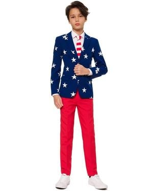 Opposuits Stars & Stripes Two-Piece Suit With Tie - Blue
