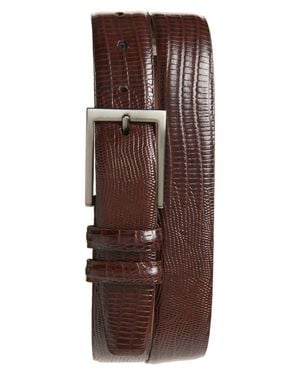 Torino Lizard Embossed Calfskin Leather Belt - Brown