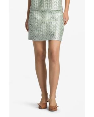 St. John Lacquered Crochet Miniskirt - Green
