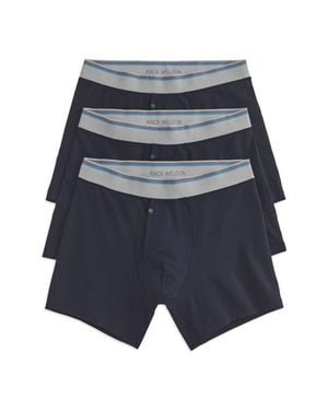 Mack Weldon Assorted 3-Pack Stretch Pima Cotton Boxer Briefs - Blue