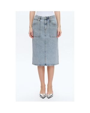 Bayeas Beth Denim Midi Skirt - Blue