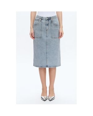 Bayeas Beth Denim Midi Skirt - Blue