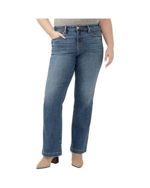 Silver Jeans Co. Avery Curvy Relaxed Straight Leg Trouser Jeans - Blue