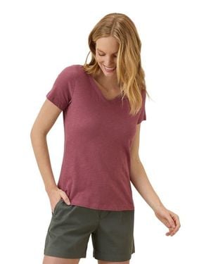 Pact Organic Cotton Featherweight Slub V-Neck Tee - Red