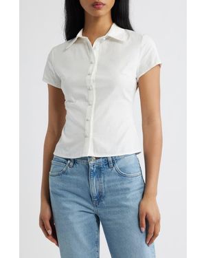 Princess Polly Lift Off Button-Up Shirt - White
