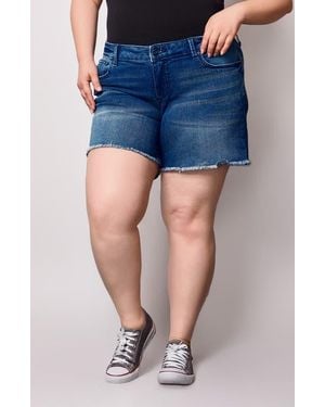 Slink Jeans Frayed Denim Shorts - Blue