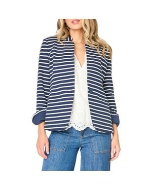 Gibsonlook Stripe Knit Blazer - Blue