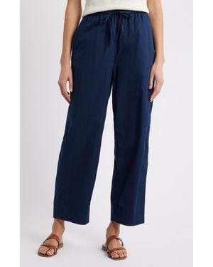 Caslon Stretch Cotton Drawstring Ankle Pants - Blue