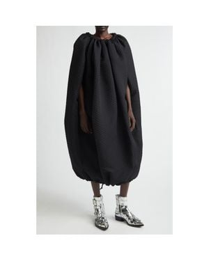 Comme des Garçons Gathered Diamond Jacquard Cocoon Dress - Black
