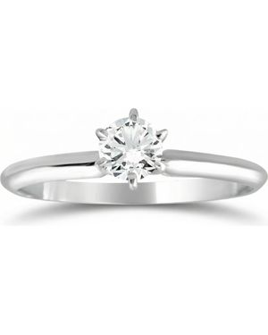 Bliss Diamond 1/3Ct Solitaire Round Cut Diamond Engagement Ring - White