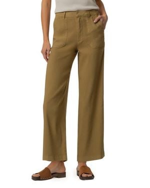 Kut From The Kloth Topaz High Waist Crop Wide Leg Linen Blend Pants - Natural