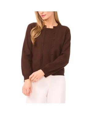 Halogen® Attached Tank Cardigan Sweater - Brown