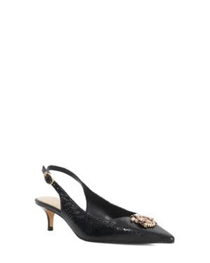Dune Context Pointed Toe Slingback Pump - Black