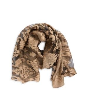 Tasha Floral Print Scarf - Brown