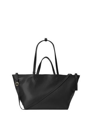 HYER GOODS Leather Mercato Soft Tote - Black