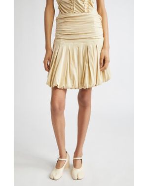 Renaissance Renaissance Qajar Pleated Bubble Hem Jersey Miniskirt - Yellow
