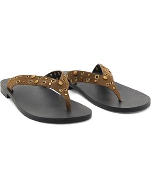 Mango Grommet & Stud Flip Flop - Brown