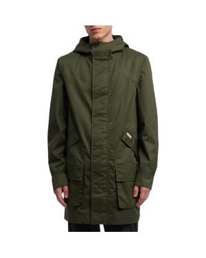 HUNTER Downing Hooded Rain Jacket - Green
