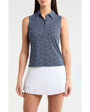 G/FORE Aye Poppy Silky Tech Sleeveless Polo - Blue