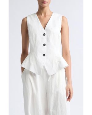 Ashlyn William Flared Vest - White