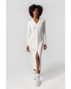 KADA The Long Sleeve Sweater Duster Midi Dress - Multicolor