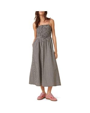 Nobody's Child Imogen Gingham Organic Cotton Midi Sundress - Gray