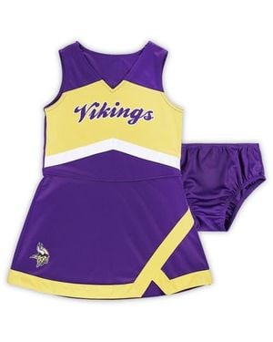 Outerstuff Girls Preschool Minnesota Vikings Two-Piece Cheer Captain Sweater Dress With Bloomers Set - Purple