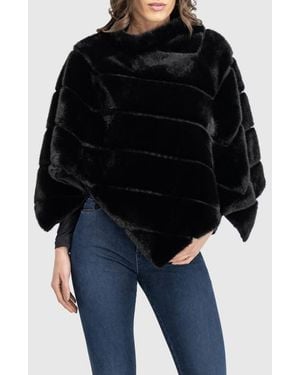 Lyla Grant Fur-Free Mink (Faux Fur) Cape - Black