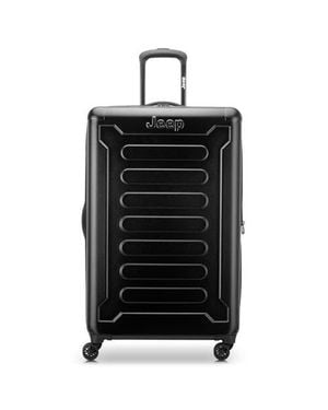 Jeep Jh004C Checked-Large 28 Inch Hardside Expandable Luggage With Spinner Wheels - Black