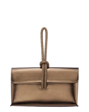 Nina Kaylee Metallic Faux Leather Clutch - Brown