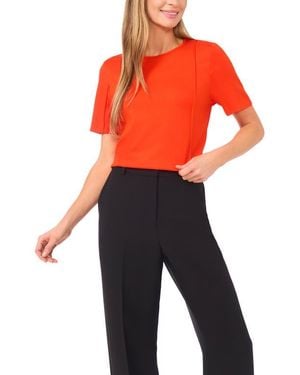 Halogen® Princess Seam Short Sleeve Top - Red