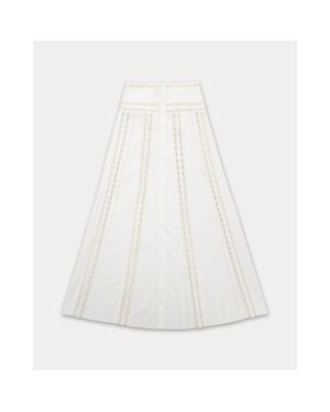 Fortela Alexane Embroidered Cotton Skirt - White