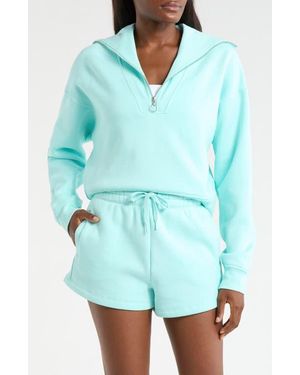 Mpg Luxefleece Quarter Zip Sweatshirt - Blue