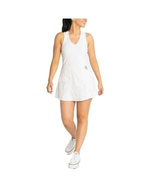 Lusso New York Yankees Tess Cheetah V-Neck Racerback Dress - White