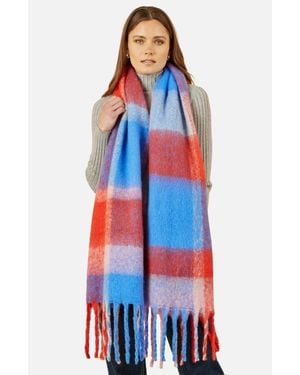 Yumi' Check Super Soft Scarf - Blue