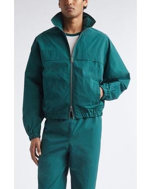 Ami Paris Embossed Ami De Coeur Water Repellent Windbreaker Jacket - Green